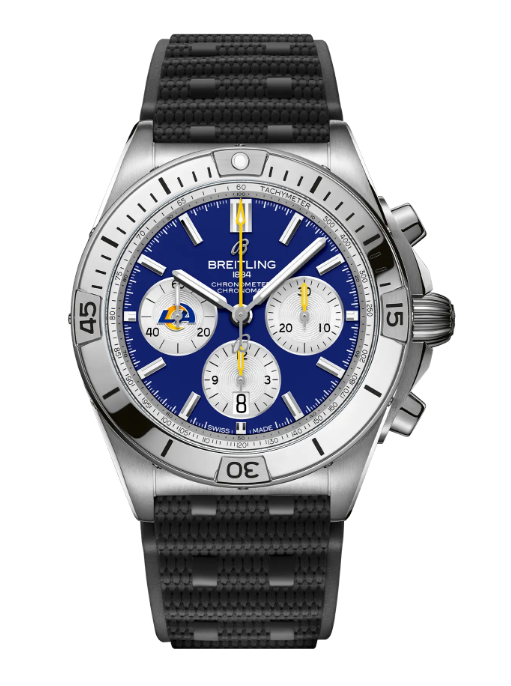 Review Breitling CHRONOMAT B01 42 NFL LOS ANGELES RAMS EDITION Replica watch AB01342B1C9S1 - Click Image to Close